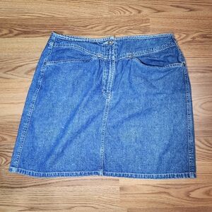 Vtg Y2k  80s Lizwear Jean Mini Skirt Womens Size 14 Denim Classic Cotton